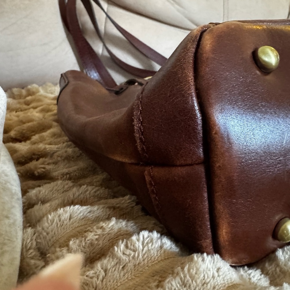 Patricia Nash Leather Drawstring Witney Tote - Distressed British Tan - Picture 5 of 12
